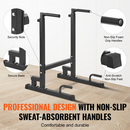 VB006 - Adjustable 24" Steel Dip Bar with Ergonomic Foam Handles