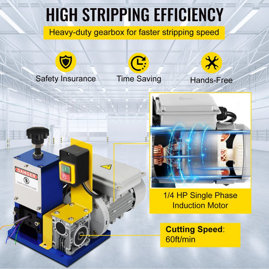 010835625846 - VEVOR Lightweight Automatic Wire Stripper for Efficient Recycling