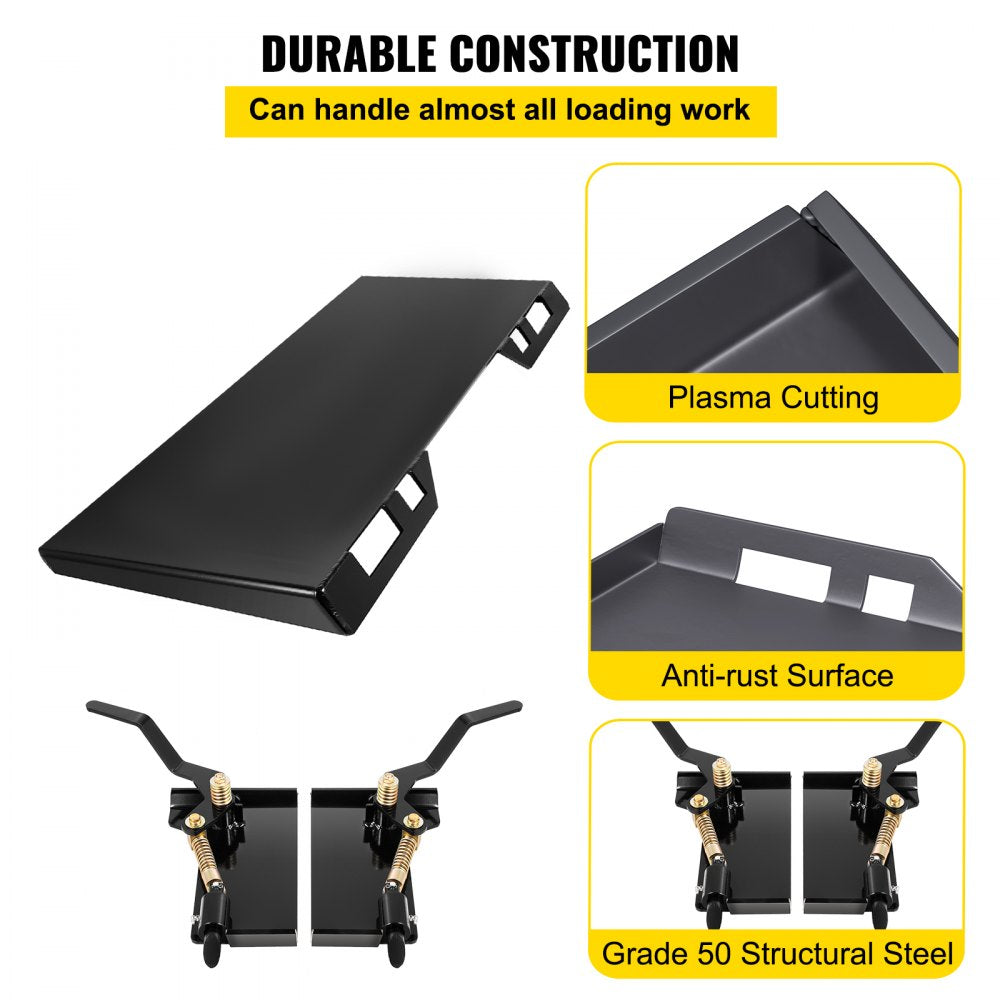 1/4" Thick Mounting Plate - Durable 45" Skid Steer Quick Attachment Plate