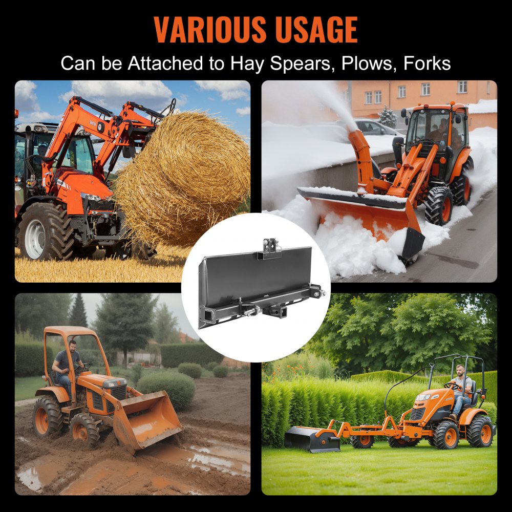 ZZ00404 - 47.2" Durable 3-Point Skid Steer Plate for Versatile Uses