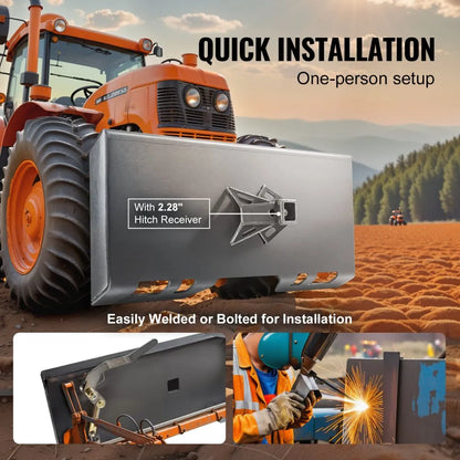 ZZ00405 - 50 Grade Steel Skid Steer Attachment Plate, 6000 lbs Load Capacity