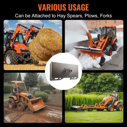 ZZ00405 - 50 Grade Steel Skid Steer Attachment Plate, 6000 lbs Load Capacity