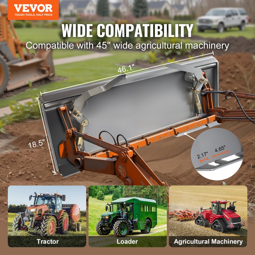 XSJ-24-N002 - Durable 46.1" Skid Steer Plate for Versatile Farm Attachments