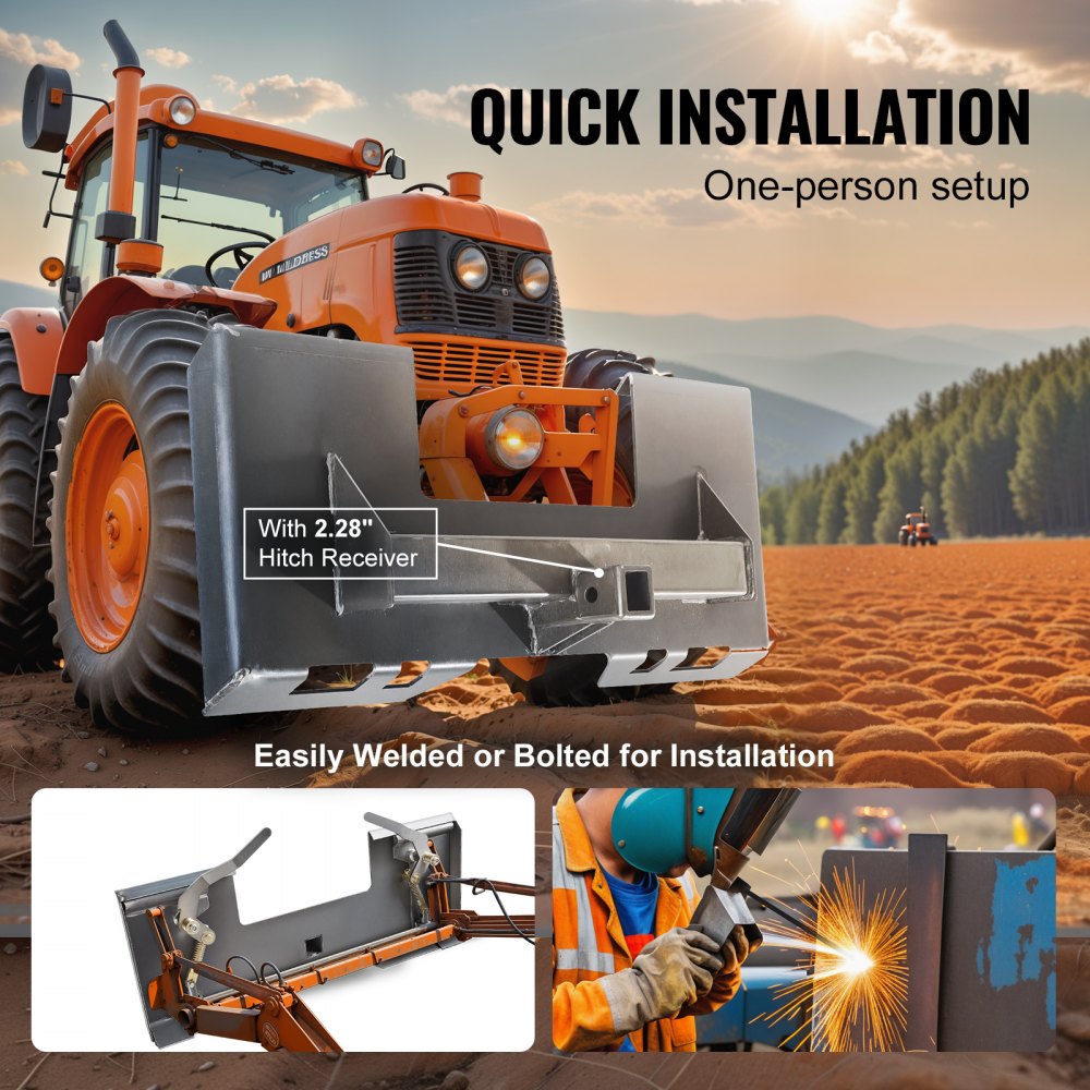 ZZ00401 - Durable 1/4" Skid Steer Attachment Plate for Quick Projects