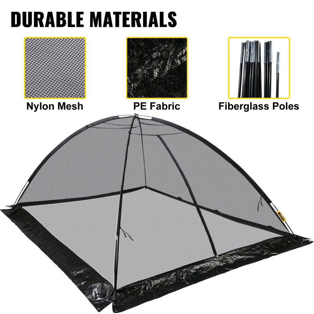 010911033688 - 10x14 ft Durable Pond Cover Dome with Zipper and Mesh Design