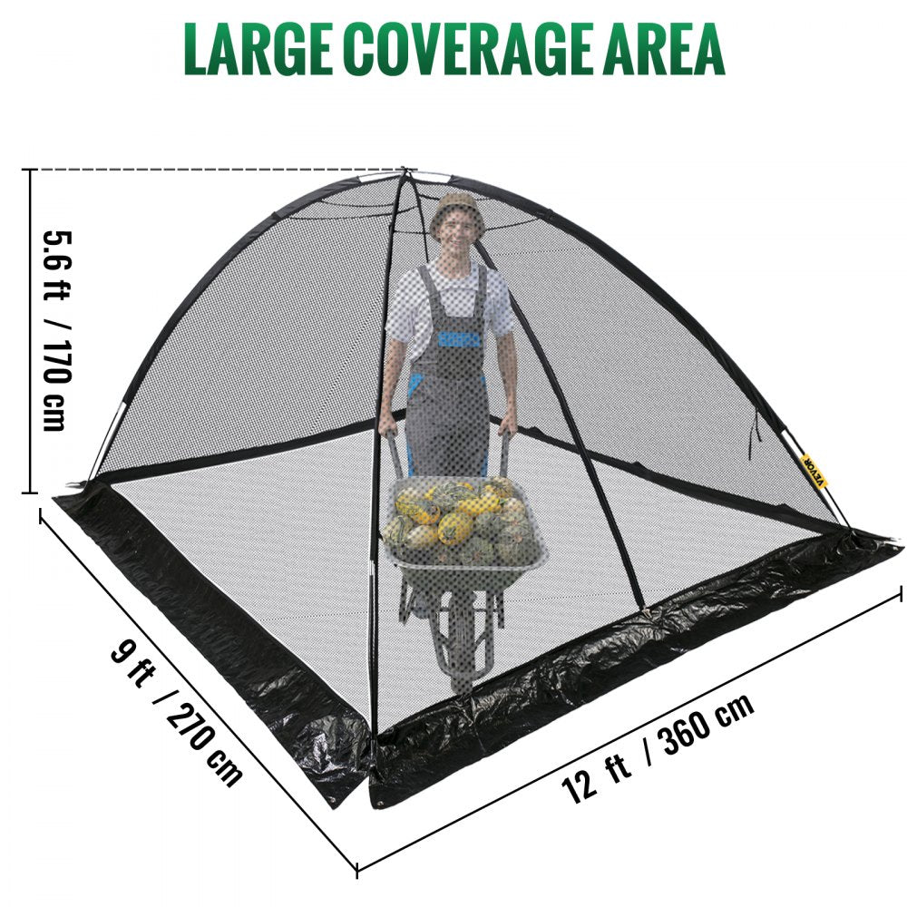010667403898 - 9x12 FT Dome Pond Cover with Zippers and Mesh Protection