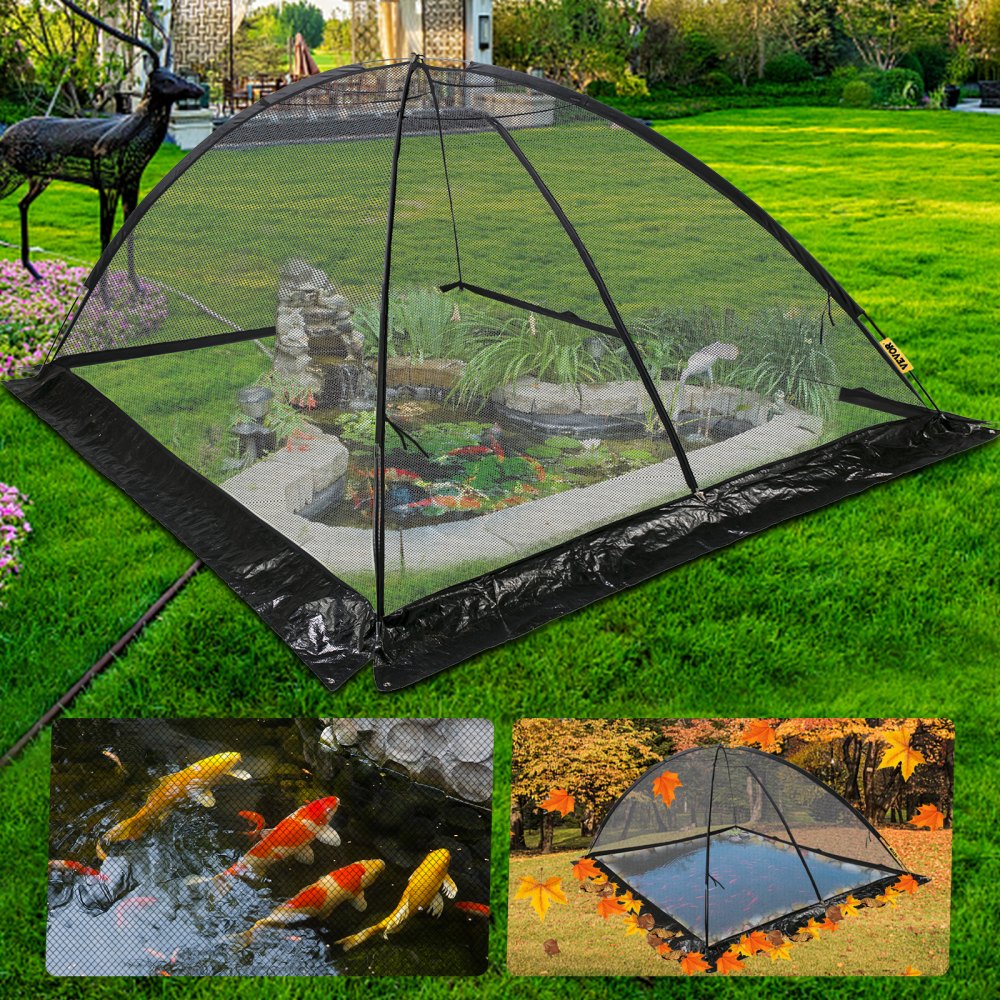 010667403898 - 9x12 FT Dome Pond Cover with Zippers and Mesh Protection