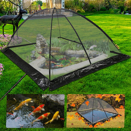 010667403898 - 9x12 FT Dome Pond Cover with Zippers and Mesh Protection