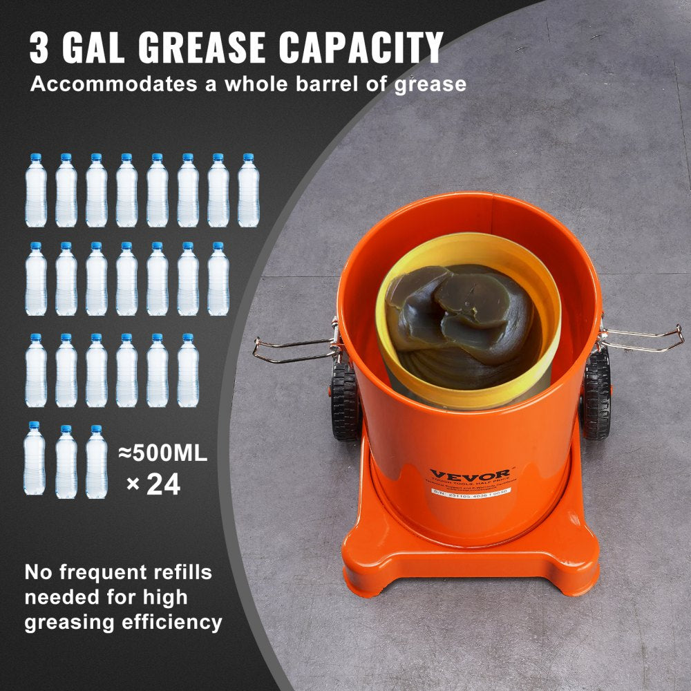 FF-08B-12L - 3 Gal VEVOR Grease Pump with 13 ft Hose, 50:1 Ratio