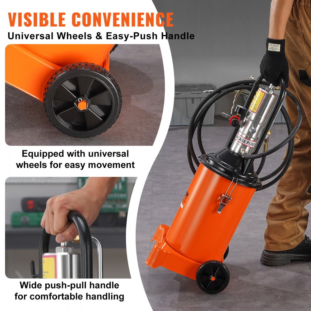 FF-08B-12L - 3 Gal VEVOR Grease Pump with 13 ft Hose, 50:1 Ratio