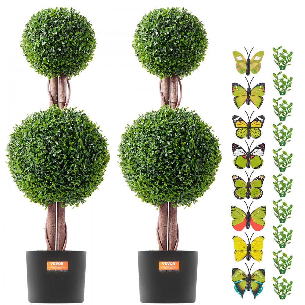 SM-QS-90 - 3' Faux Boxwood Topiary Tree, Maintenance-Free and UV Resistant