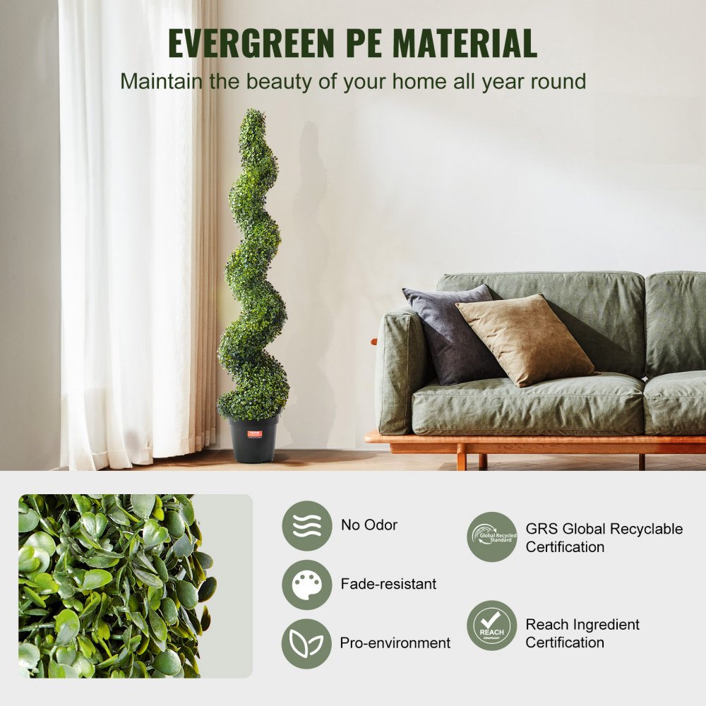 SM-LS-150 - 5' UV-Resistant Artificial Boxwood Tree for Indoor/Outdoor Use