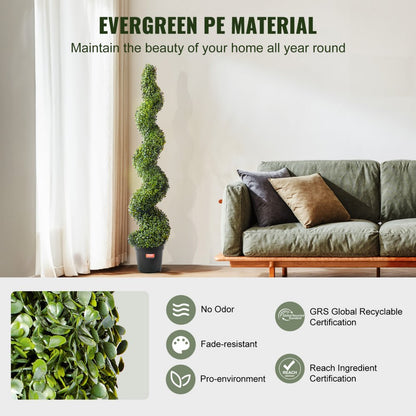 SM-LS-150 - 5' UV-Resistant Artificial Boxwood Tree for Indoor/Outdoor Use