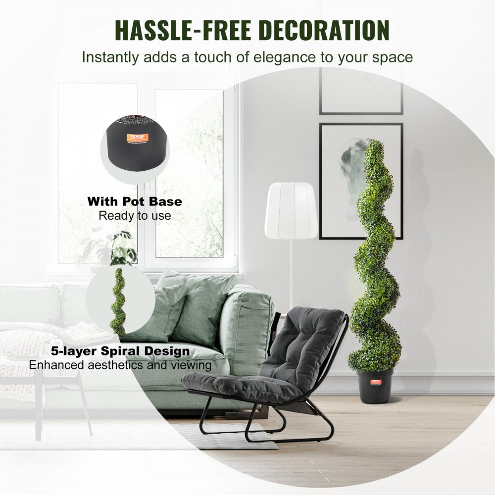 SM-LS-150 - 5' UV-Resistant Artificial Boxwood Tree for Indoor/Outdoor Use