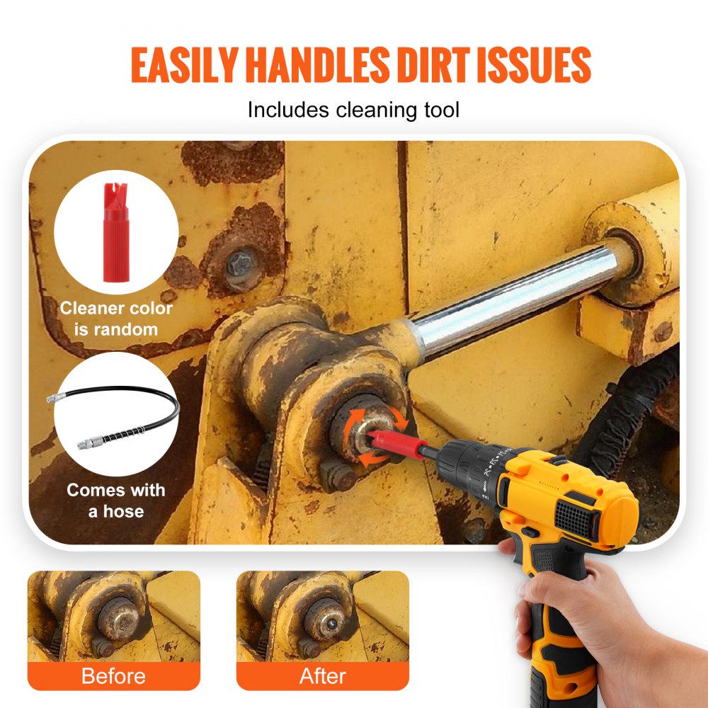 TH-46-7 VEVOR 10,000 PSI Grease Gun Coupler with Quick-Release Lock