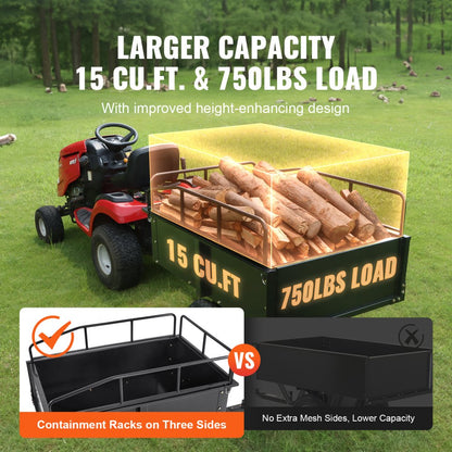 BTC002C - 750 lb Capacity Steel Dump Cart for Easy Yard Hauling