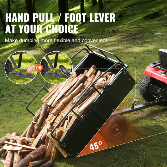 BTC002C - 750 lb Capacity Steel Dump Cart for Easy Yard Hauling