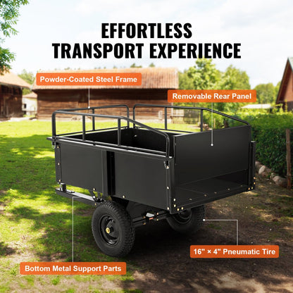 BTC002C - 750 lb Capacity Steel Dump Cart for Easy Yard Hauling