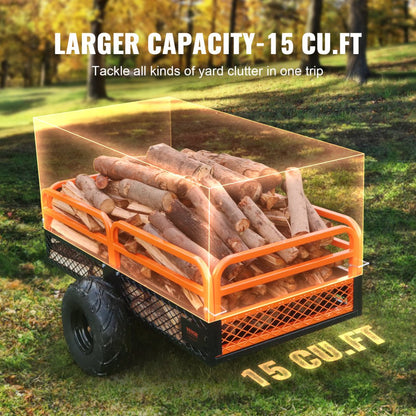 TC4268 - 1500lb VEVOR Heavy Duty Garden Trailer for ATV and Mower