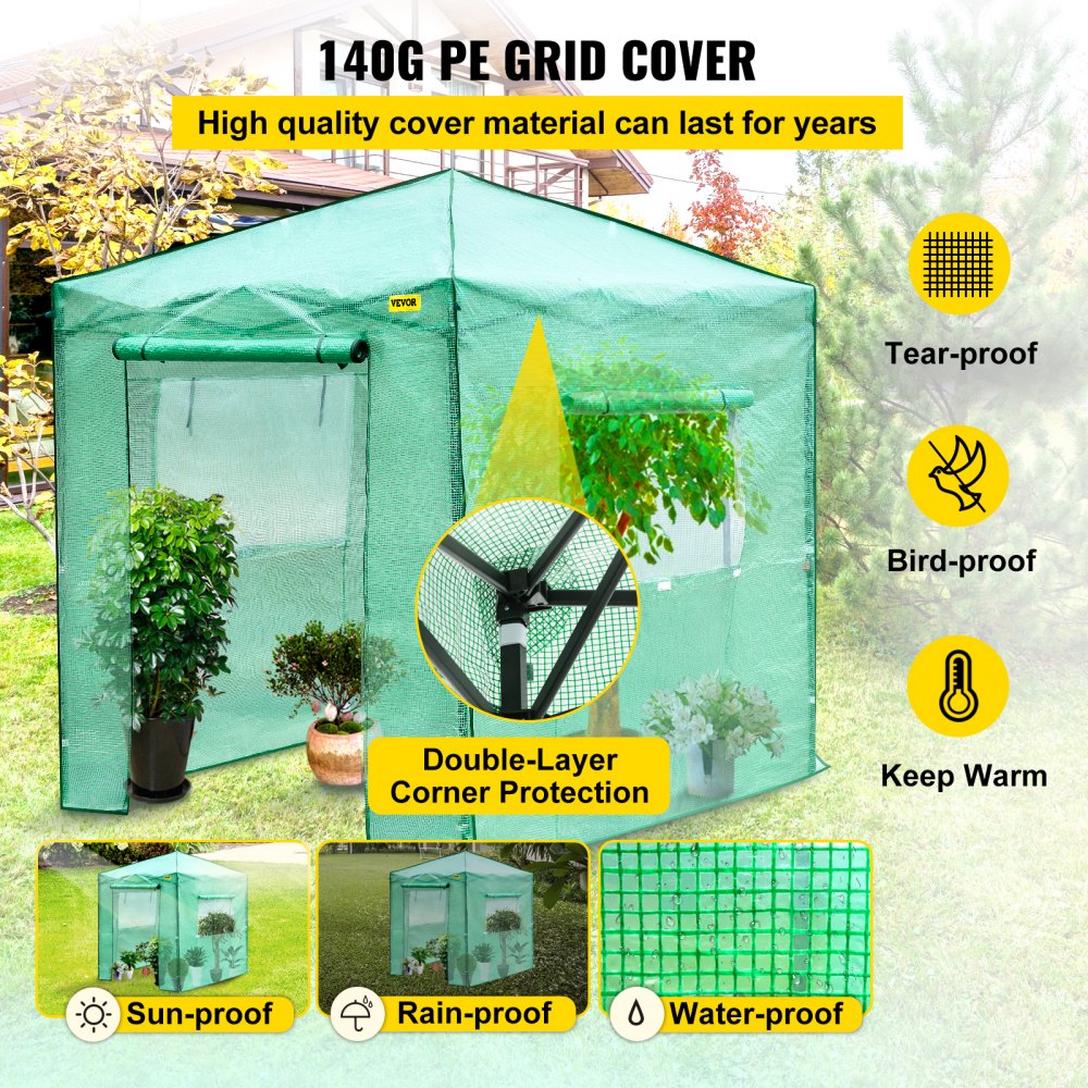 VV-PWG-P0806 - 8' x 6' Portable Greenhouse with Ventilation and Storage Bag