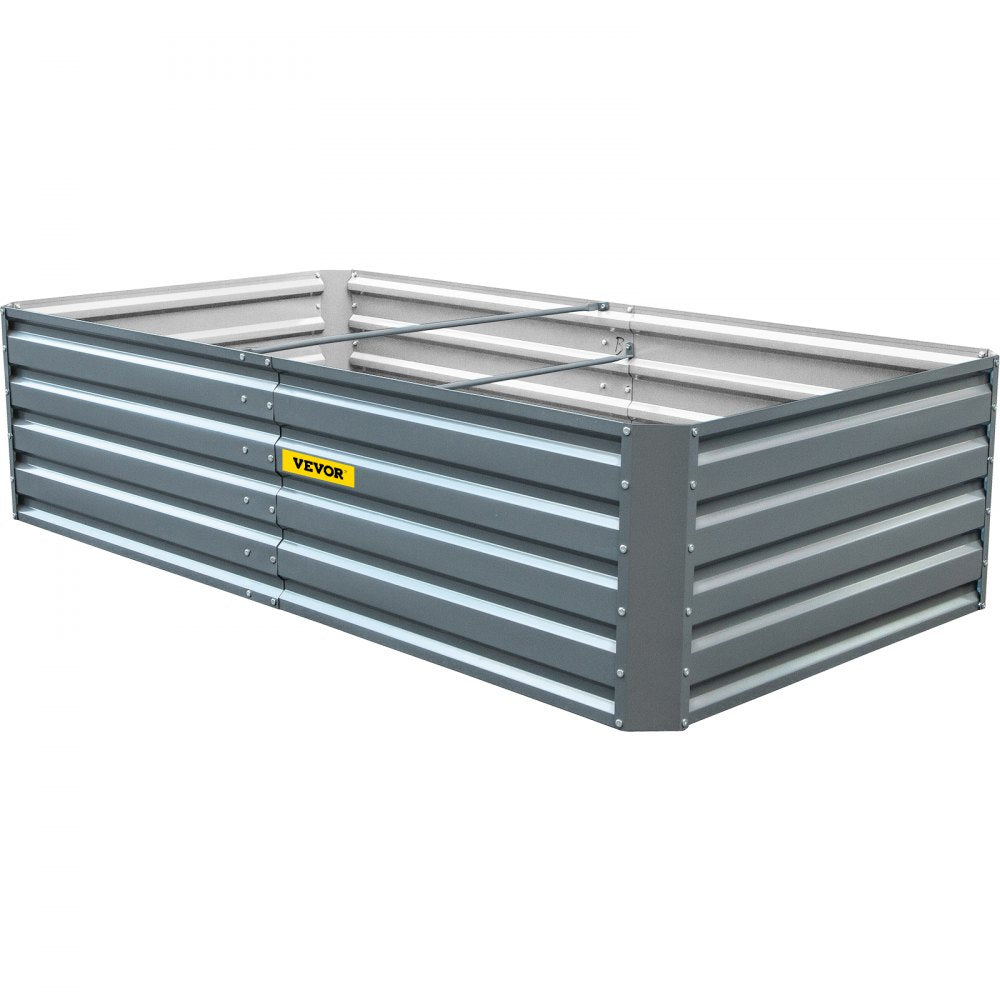 010738307328 - 80" Galvanized Steel Raised Garden Bed with Drainage Design