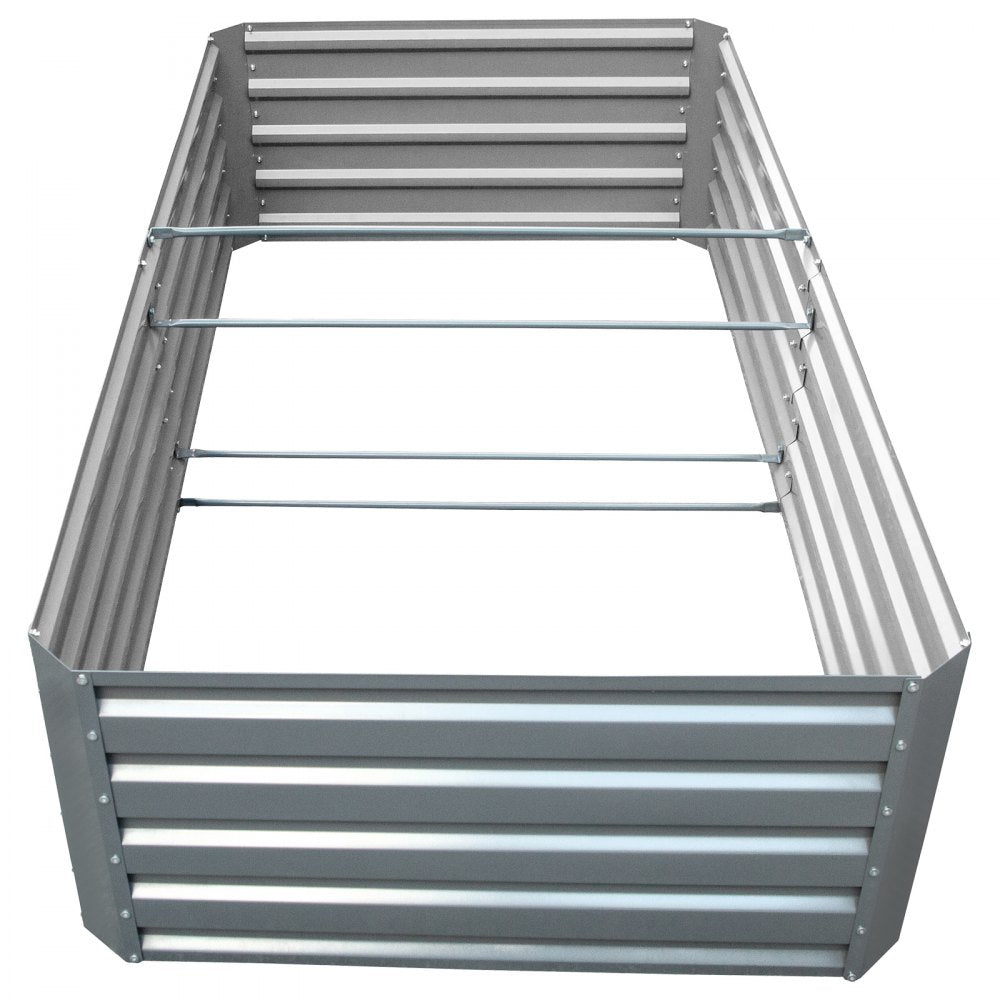 010738307328 - 80" Galvanized Steel Raised Garden Bed with Drainage Design