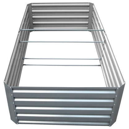 010738307328 - 80" Galvanized Steel Raised Garden Bed with Drainage Design