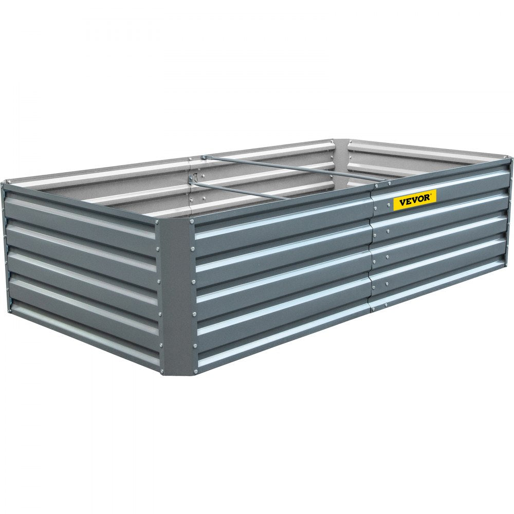 010738307328 - 80" Galvanized Steel Raised Garden Bed with Drainage Design