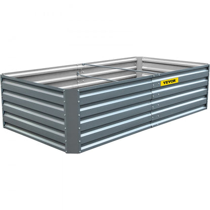 010738307328 - 80" Galvanized Steel Raised Garden Bed with Drainage Design