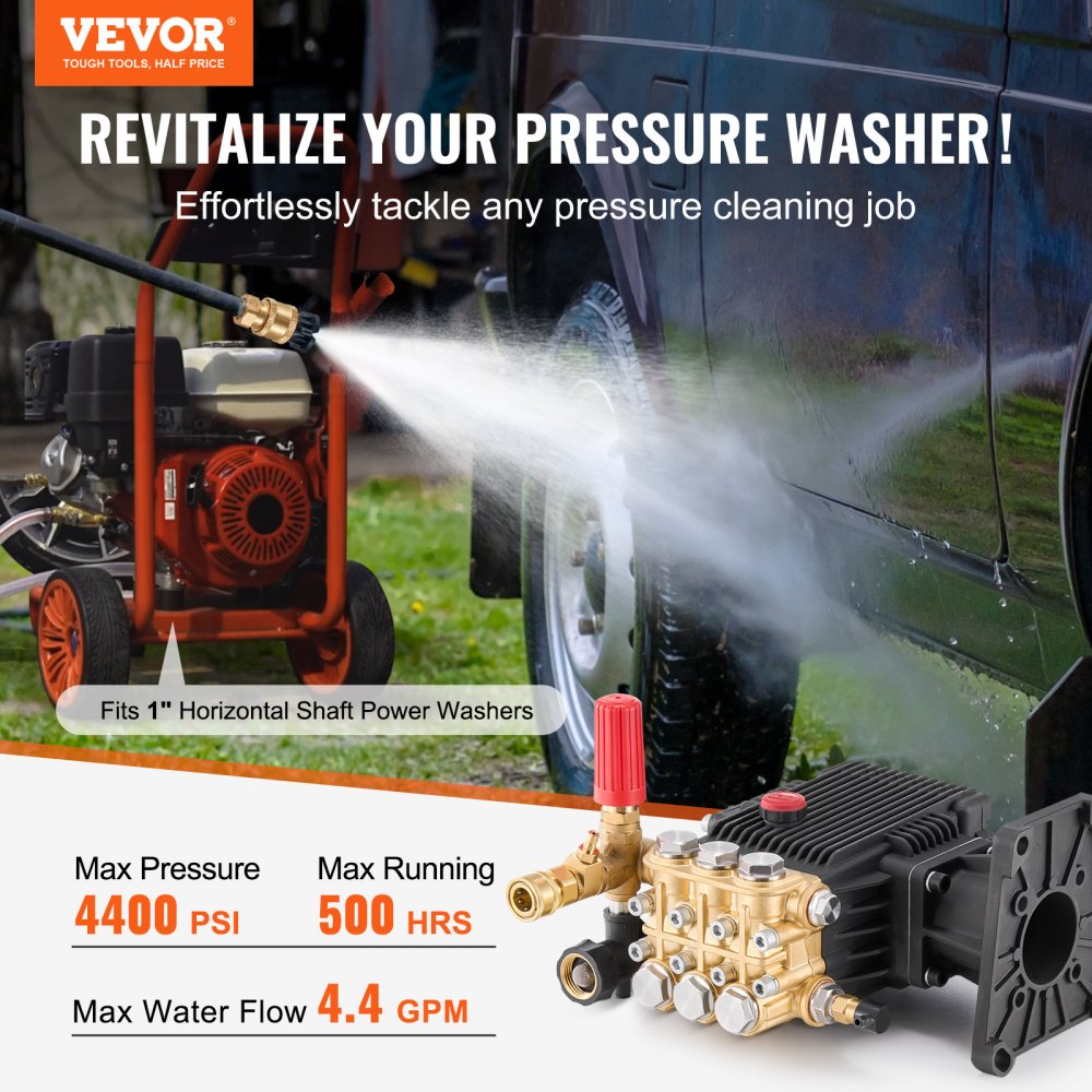 QXB-6 - Upgraded 4400 PSI Pressure Washer Pump for Efficient Cleaning