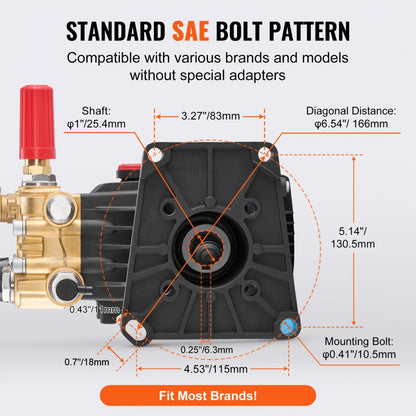 QXB-6 - Upgraded 4400 PSI Pressure Washer Pump for Efficient Cleaning