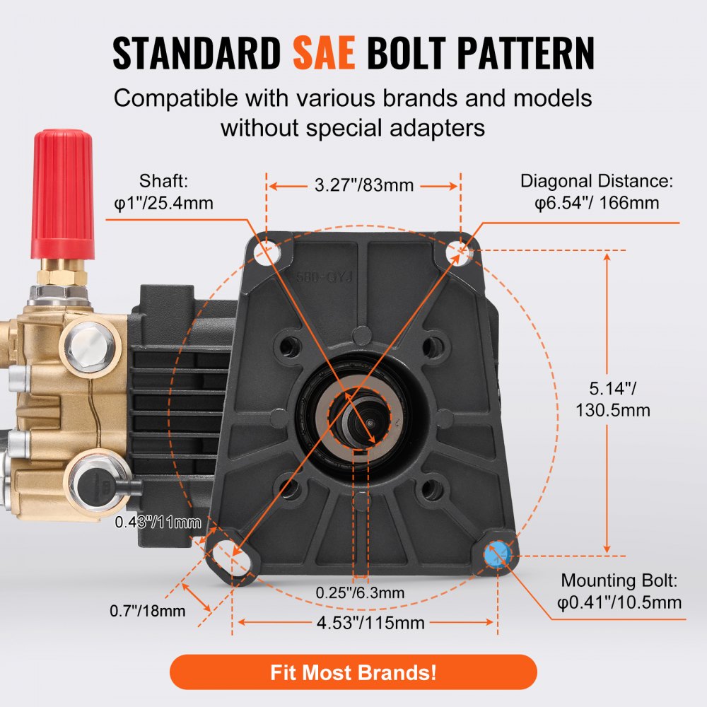 QXB-7 - Triplex Plunger Pressure Washer Pump 4300 PSI, Enhanced Stability