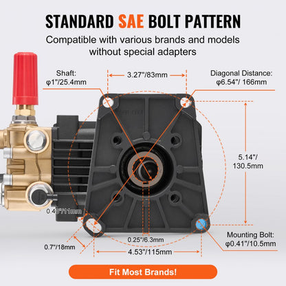 QXB-7 - Triplex Plunger Pressure Washer Pump 4300 PSI, Enhanced Stability
