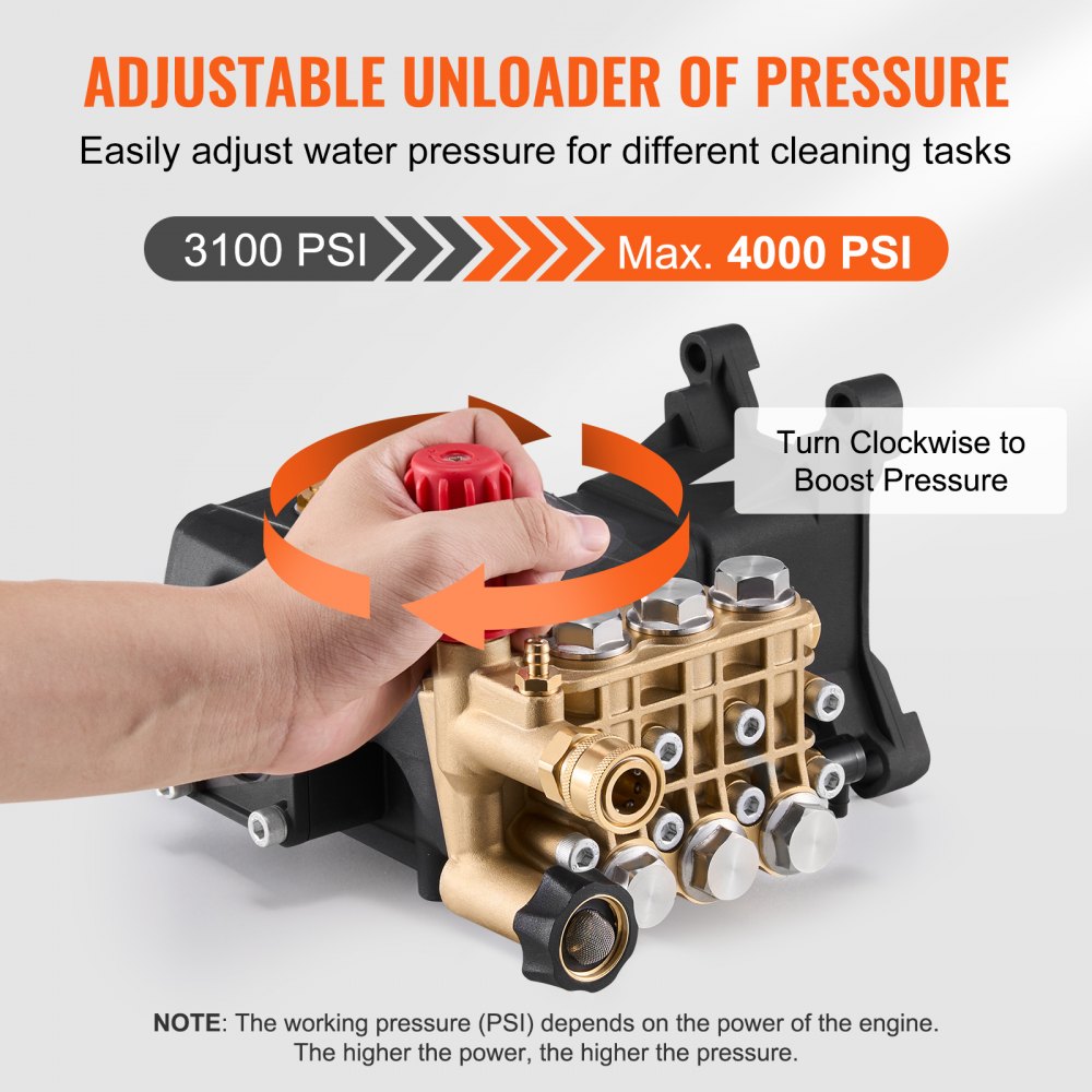 QXB-9 - 1" Shaft Triplex Pressure Washer Pump, 4000 PSI, Versatile Cleaning