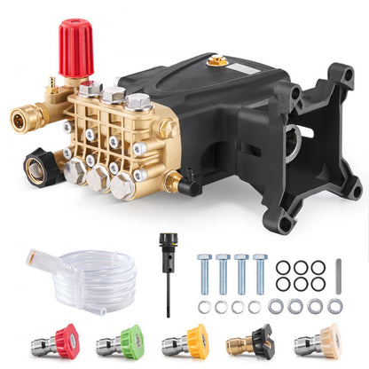 QXB-9 - 1" Shaft Triplex Pressure Washer Pump, 4000 PSI, Versatile Cleaning