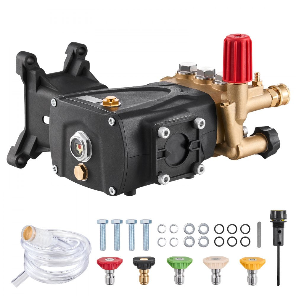 QXB-9 - 1" Shaft Triplex Pressure Washer Pump, 4000 PSI, Versatile Cleaning