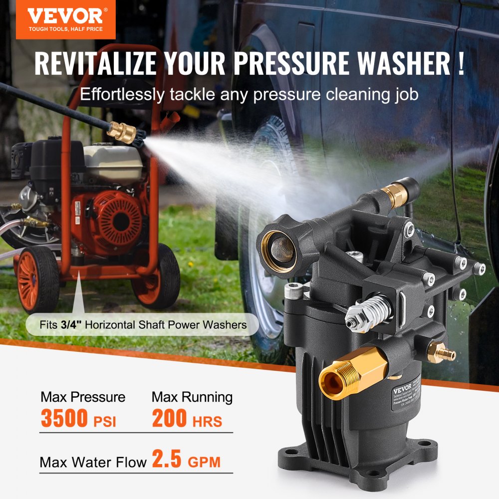 QXB-1 - 3/4" Shaft Pressure Washer Pump, 3500 PSI, Durable Design
