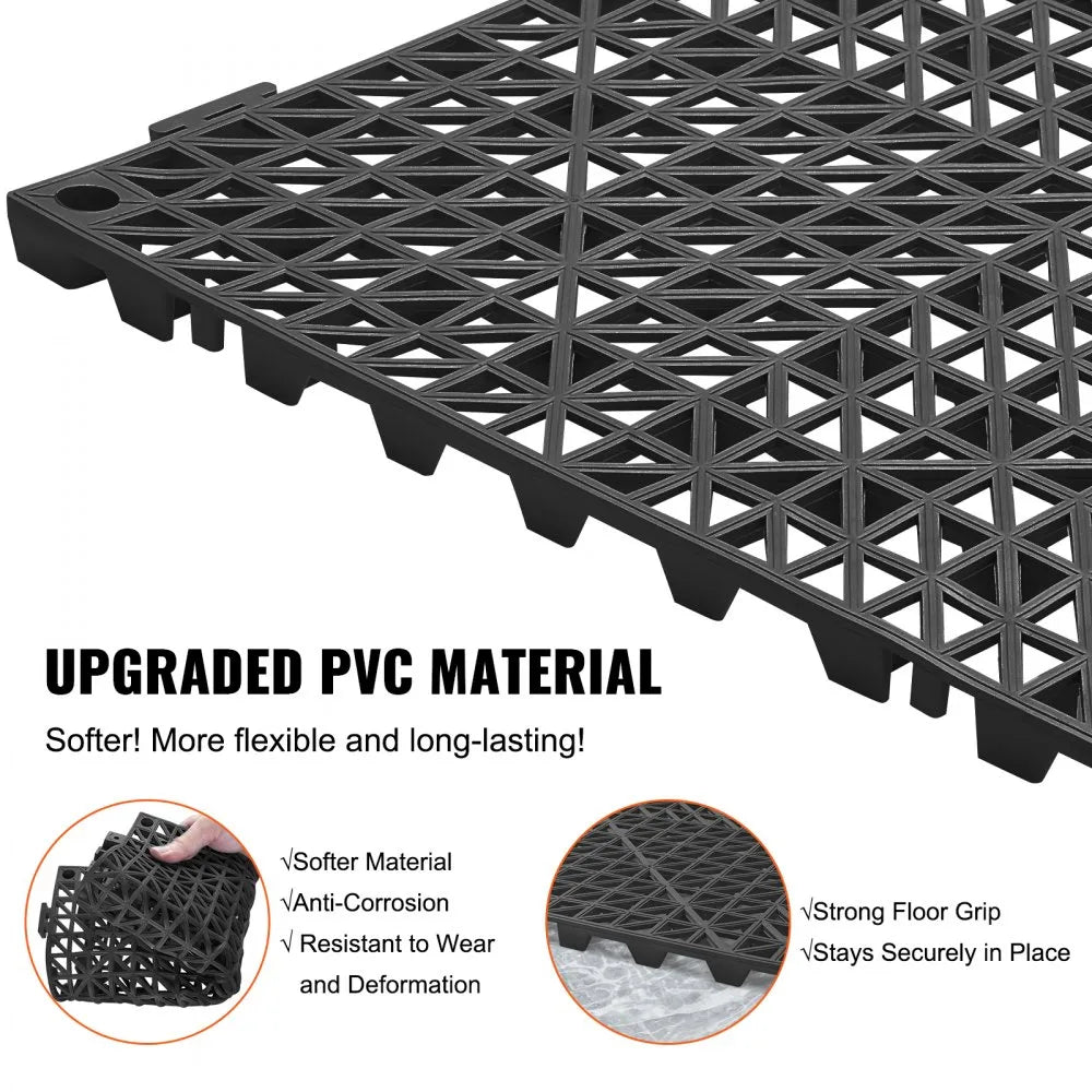 30*30*1.5cm-B - Non-Slip PVC Interlocking Drainage Tiles, 50PCS Set