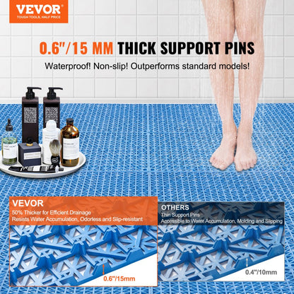 30*30*1.5cm-U - Non-Slip 12" Drainage Interlocking Tiles for Wet Areas