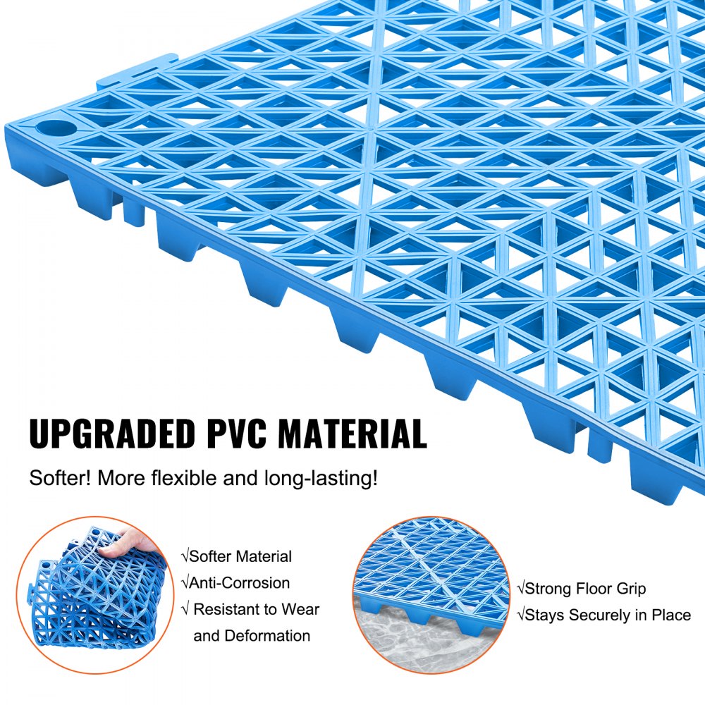 30*30*1.5cm-U - Non-Slip 12" Drainage Interlocking Tiles for Wet Areas