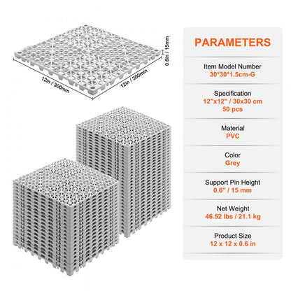 30*30*1.5cm-G - Durable Gray Interlocking Tiles for Easy DIY Flooring