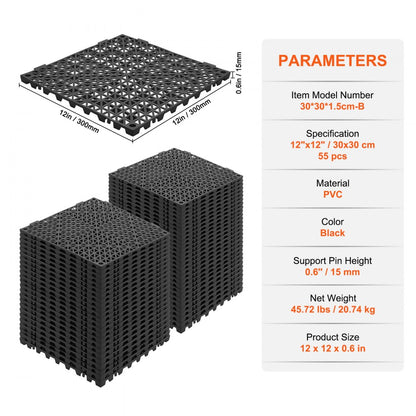 30*30*1.5cm-B - Non-Slip Durable PVC Interlocking Tiles for Easy Installation