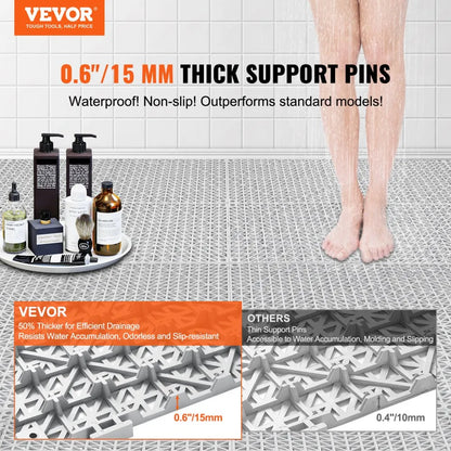 30*30*1.5cm-G - Durable Grey Interlocking Floor Tiles for Wet Areas