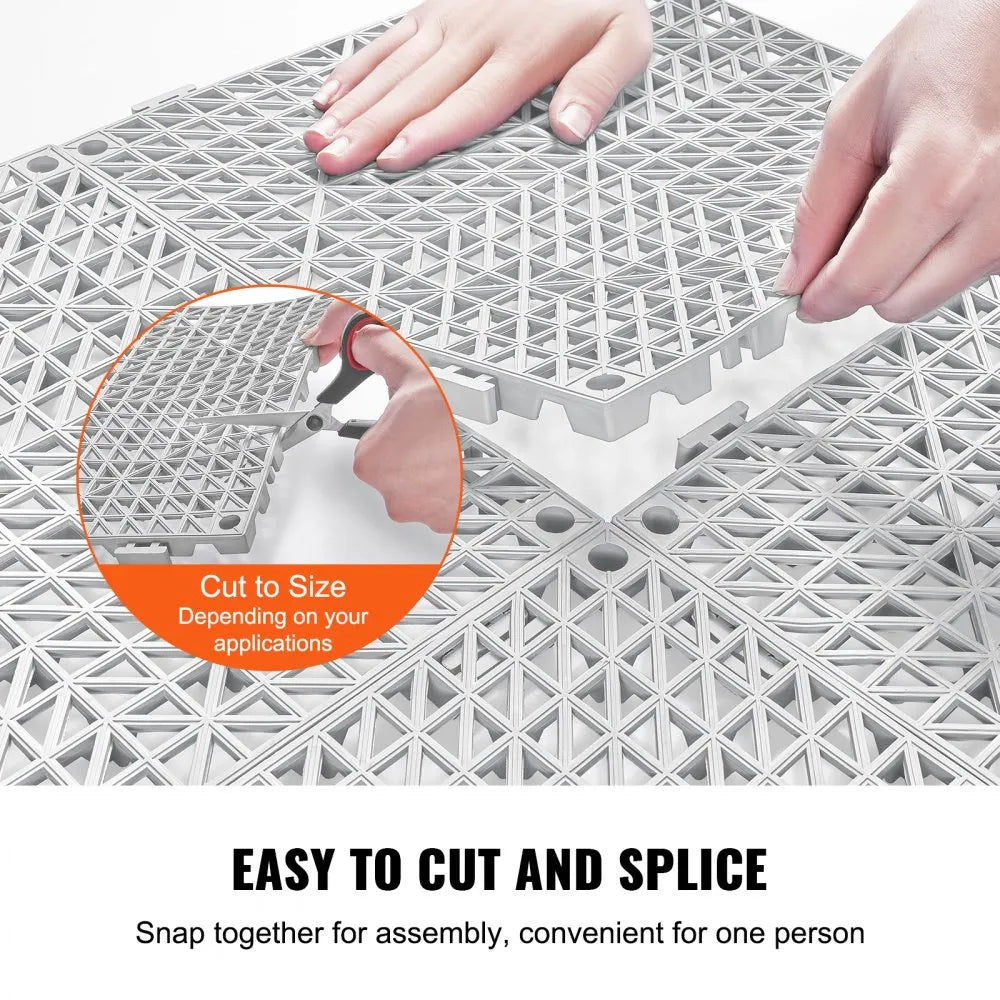 30*30*1.5cm-G - Durable Grey Interlocking Floor Tiles for Wet Areas