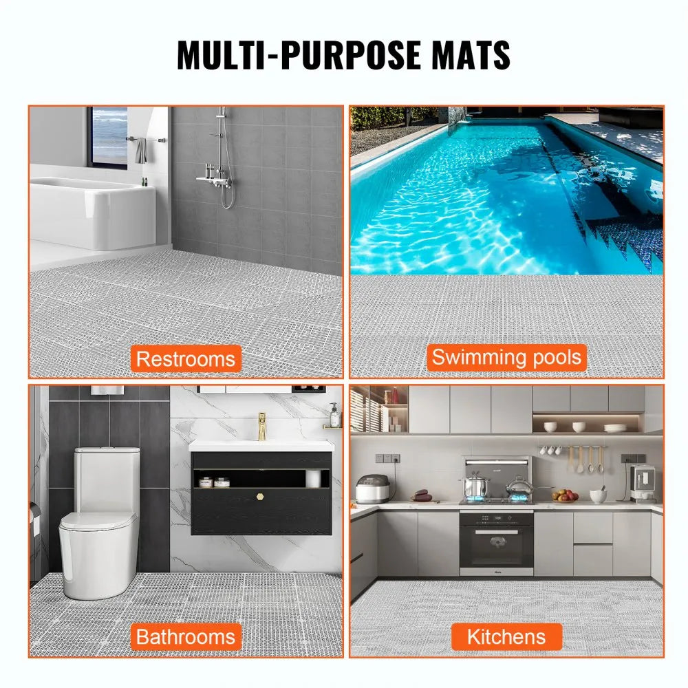 30*30*1.5cm-G - Durable Grey Interlocking Floor Tiles for Wet Areas