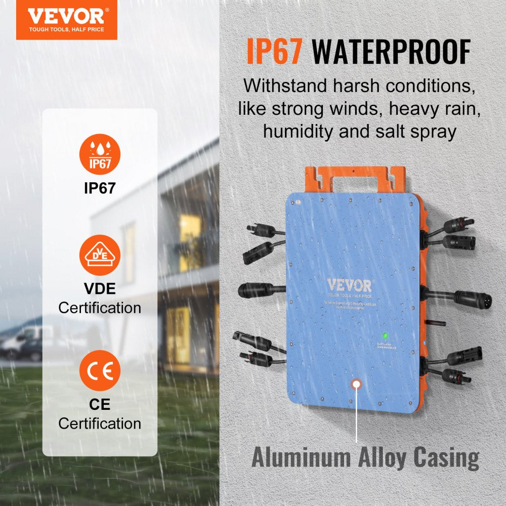 GT-1200 - 1200W Weather-Resistant Solar Inverter with App Monitoring