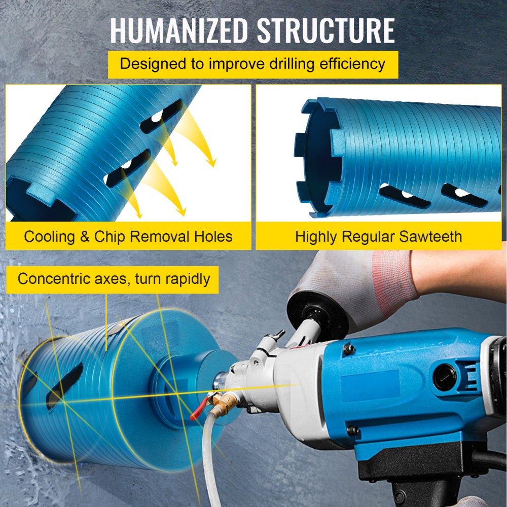COREDRILL4.25IN - 4.25" Diamond Core Drill Bit for Concrete & Brick