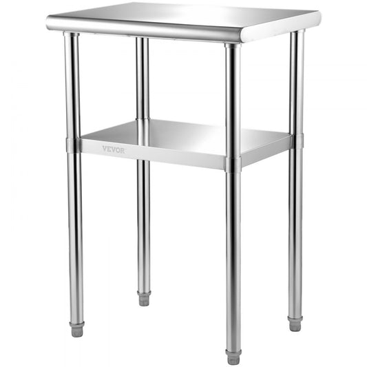 VV-SSWR-24*18 - 24"x18" Stainless Steel Prep Table with Adjustable Undershelf