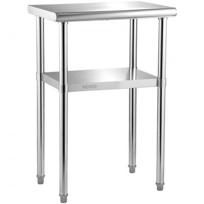 VV-SSWR-24*18 - 24"x18" Stainless Steel Prep Table with Adjustable Undershelf
