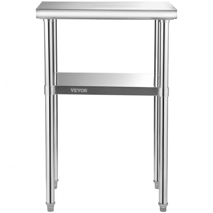 VV-SSWR-24*18 - 24"x18" Stainless Steel Prep Table with Adjustable Undershelf